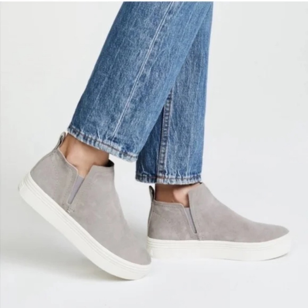 Dolce Vita Tate Suede Gray Platform Sneakers